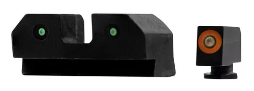 XS Sights GLR012P6N R3DNight Sights fits GlockBlack | Green Tritium Orange Outline Front Sight Green TritiumRear Sight