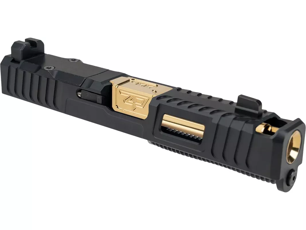 Zaffiri Precision IBS Complete Slide for Glock 19 Gen 3 RMR Cut Black with Gold Barrel