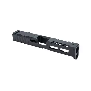 Zaffiri Precision ZPS.2, Optics Ready Complete Slide, RMR Footprint, G19 Barrel, Black Nitride Finish, HD Fiber Sights, Cerakote Finish, Armor Black, For Glock 19 Gen 5/19X/45, Includes Black Anodized Optics Plate Cover and Screws ZPS.2.19.G5.BLK.CU