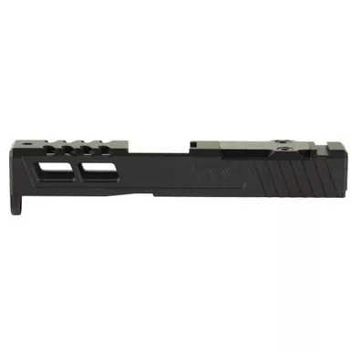 Zaffiri Precision ZPS.2 | Optics Ready Stripped Slide | RMSc Footprint | Lightening Cuts | Cerakote Finish | Armor Black | For Glock 43 | Includes Black Anodized Optics Plate Cover and Screws | ZPS.2.43.BLK