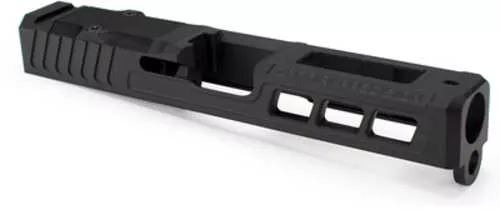 Zaffiri Precision ZPS.3 | Optics Ready Stripped Slide | RMR Footprint | Lightening Cuts | Cerakote Finish | Armor Black | For Glock 17L Gen 3 | Includes Black Anodized Optics Plate Cover and Screws | ZPS.3.G17L.BLK