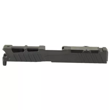 Zaffiri Precision ZPS.4 | Optics Ready Stripped Slide | RMR Footprint | Lightening Cuts | Cerakote Finish | Armor Black | For Glock 19 Gen 5 | Includes Black Anodized Optics Plate Cover and Screws | ZPS.4.19.G5.BLK