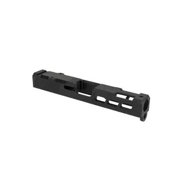 Zaffiri Precision ZPS.P | Optic Ready Ported Stripped Slide | Trijicon RMR Footprint | For GLOCK 23 Gen 1-3 | Stainless Steel Construction | Cerakote Finish | Armor Black | ZPS.P.23.BLK